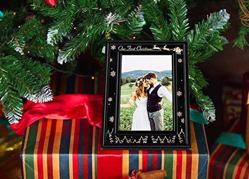 Waahome нашата прва рамка за Божиќни слики, прва Божиќна свадба оженета фото рамка, Божиќни свадбени подароци за двојка