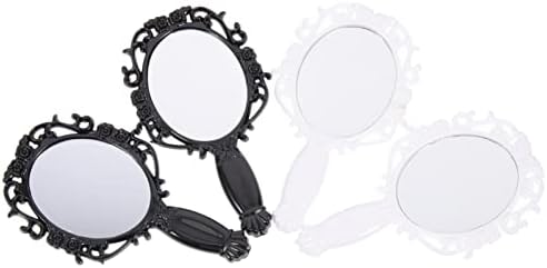 Minkissy Round Mirror Компактно огледало 4PCS рачно огледало мини рачно огледало Огледала Гроздобер шминка суета огледало Алатки за грижа
