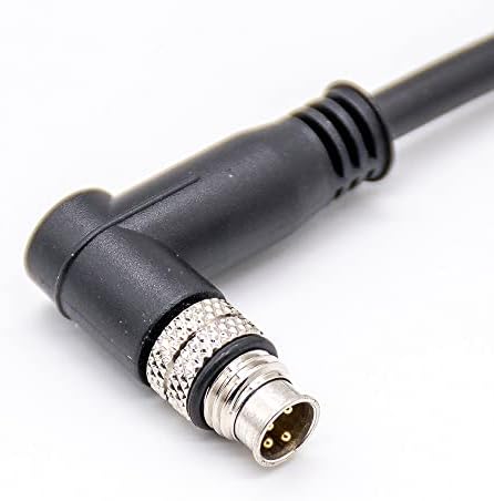 GXMRHWY M8 машки 4pin десен агол Металик штит со надмоќен кабел со еден завршен кабел 1м