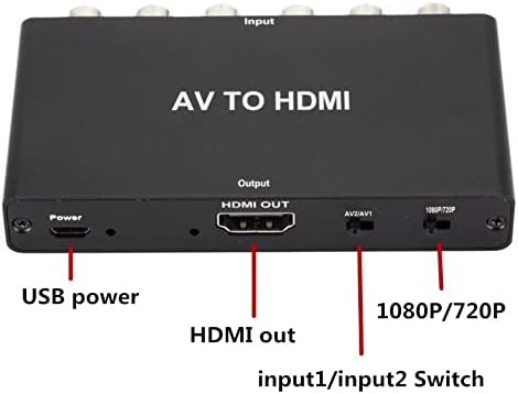 Gofidin AV Прекинувач RCA AV На HDMI Конвертор Адаптер Мини Композитни CVBS Конзола За Игри НА HDMI-Компатибилен AV2 Аудио Конектор