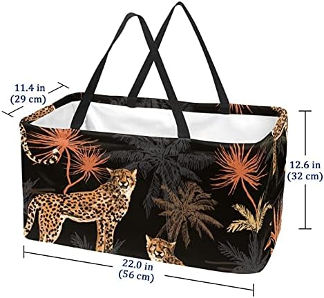 Lorvies леопард тропски морски дланки образец за еднократна употреба на намирници торби за складирање торбички за купување, склопување