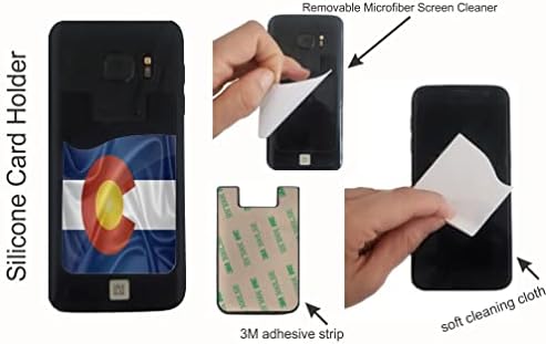 Дизајн на знаме на државно знаме во Колорадо - Силиконски 3М лепила за лепила за кредитна картичка торбичка за парични пари за iPhone/Galaxy