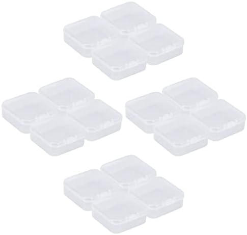 Кутија за накит од ѓердан Favomoto 30 парчиња Празни мини чисти пластични организатори за складирање на кутии со капаци со шарки за мали предмети