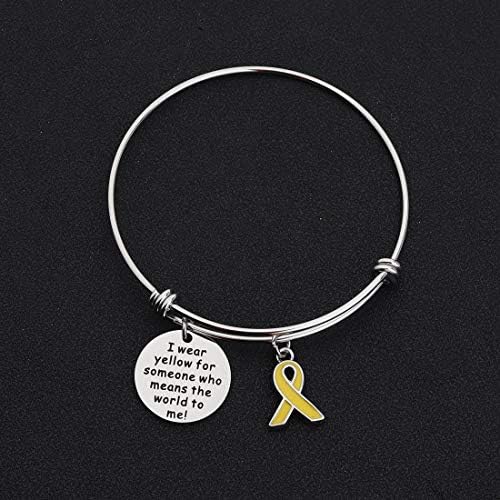 ПОТИЈ Жолта Свест Лента Нараквица Свест За Рак На Коските Накит Подарок Инспиративна Нараквица За Cancerометриоза Рак На Мочниот Меур