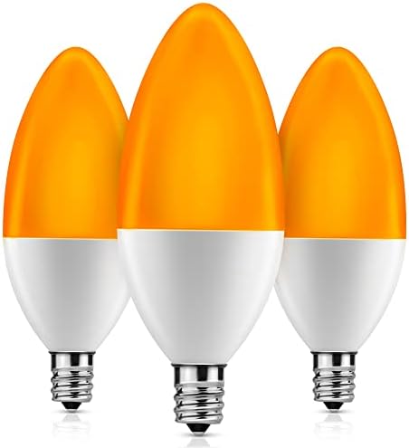 Lohas Orange E12 LED Канделабри Светилки, ПОРТОКАЛ LED Сијалица 60 Вати Еквивалент, Б10 Лустерот Свеќа Светилки, 6w Тип Б Таванот Вентилатор
