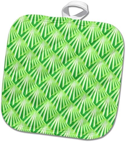 3drose Art Deco Tropical Beach Palm Outation Veator Vector Green Tons - Potholders