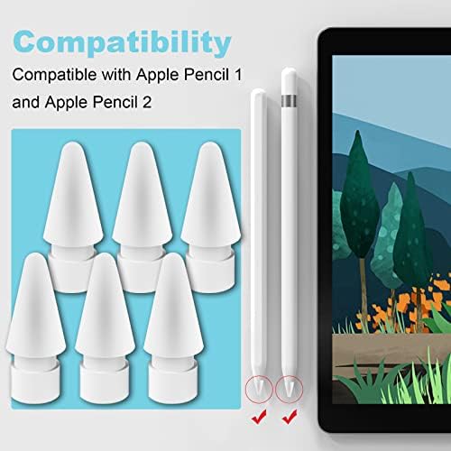 Wonleded 4PCS Премиум замена за молив совети за Apple Pencil 2 -та генерација iPad Pro Pencil, Apple Pencil Ipencil NIB компатибилен за iPad