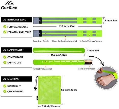 Goxrunx 2 пакет рефлексивен елек за извршување на ултралејт тркач безбедносен елек+амблеми и торба