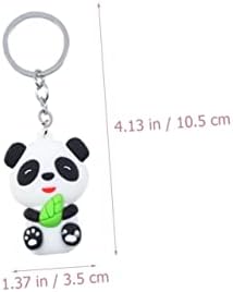 Tofficu 20 парчиња панда за панда клучеви панда декор ранец за тастатура метални клучеви прстенести прстен клуч за полнење на