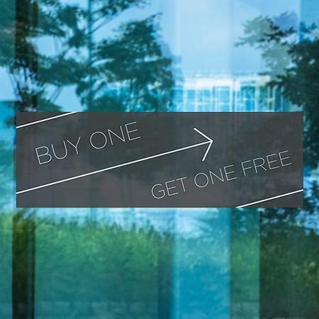CGSignLab | Купи Еден Добие Еден Слободен-Основни Црни Прозорец Прицврстување | 36 x12