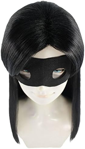 Pirgs2you H-3639 филмска способност Семејна маска за очи, долга црна, црна коса, фенси перика за фустани, целосна перика, косплеј,