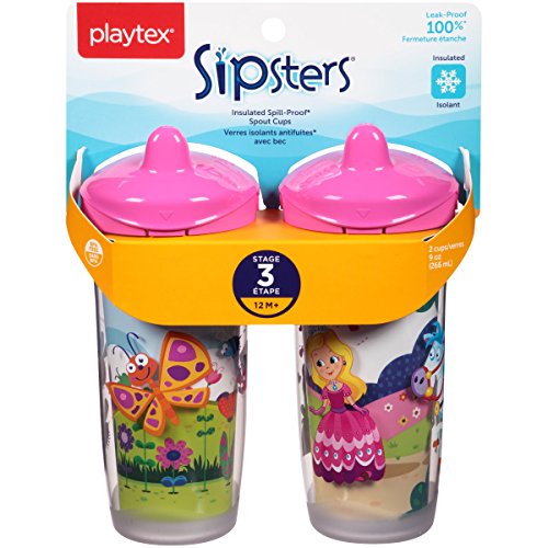 Playtex Sipsters Фаза 3 Истури-Доказ, Истекување-Доказ, Пауза-Доказ Изолирани Излив Sippy Чаши 9 Унца 2 Брои