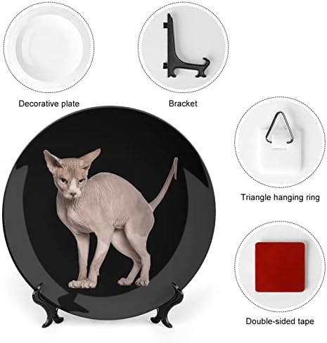 Без влакна Сфинкс мачка коска Кина Декоративна чинија Керамички плочи занает со приказ за украси за домашна канцеларија