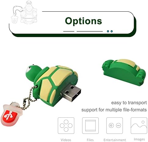32 GB USB Flash Drive Cute Turtle во форма на желка, BorlterClamp Смешна меморија стап симпатична USB 2.0 диск за новини на палецот