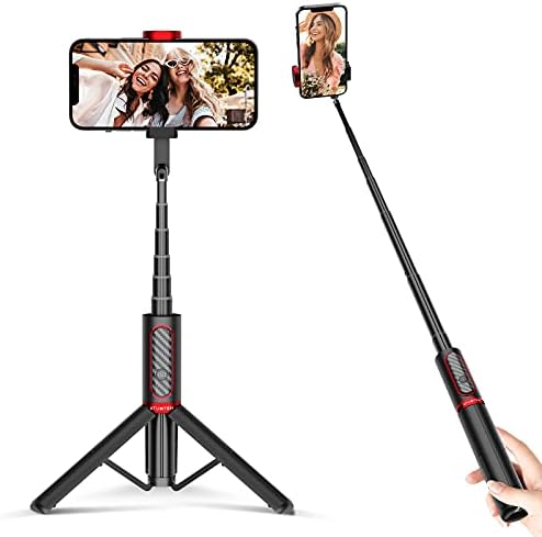 Atumtek Selfie Stick Tripod, Extendable 3 in 1 Aluminum Bluetooth Selfie Stick со безжичен далечински управувач и статив за iPhone 13/13 Pro/12/11/11