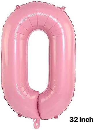 32-инчен розов број 7 балони со круна, број 7 балони за украси за 7-ми роденденска забава, балони за декорација на годишнина.