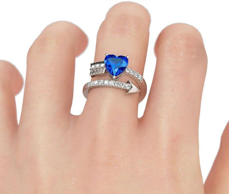 Гроздобер отворени панк -прстени личност креативна loveубов со дијамантски прстен за венчавки за венчавки за жени