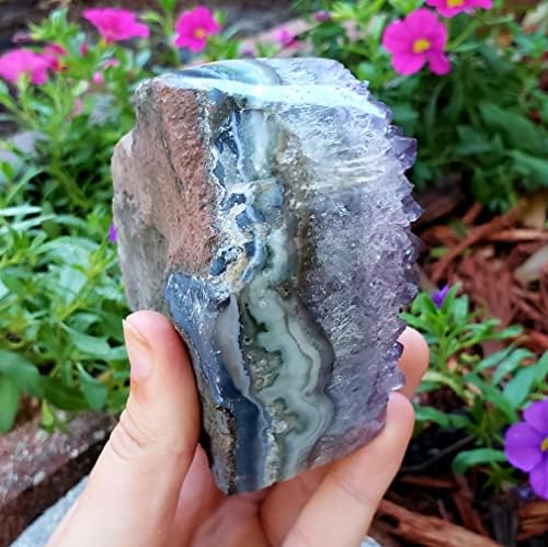 Аметист срце Голем суров природен пресечен метафизички метафизички чакра кристален скапоцен камен примерок - 1