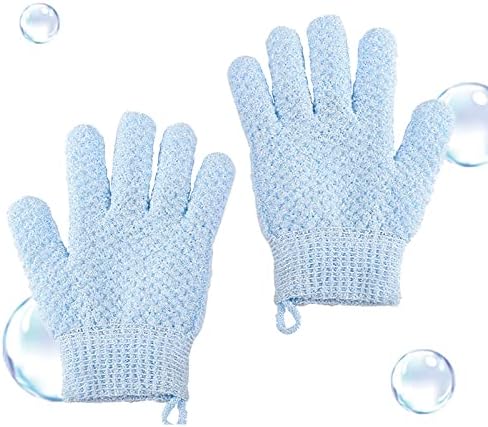 Калки од ракави за бања за бања, чистење на прсти на крпа од крпа од пет пилиња пет ексфолирачки трибички нараквици на ракавици