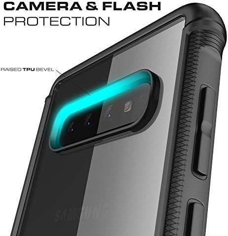 Ghostek Exec Flip Folio Wallet Galaxy S10 Plus Case со држач за кожна кредитна картичка и јасен грб за безжично полнење Телефонска