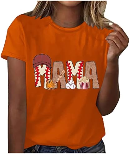 Женски дами летни кратки ракави врвови симпатична графичка маица обична мама кошула мека модерна вградена тема за трчање