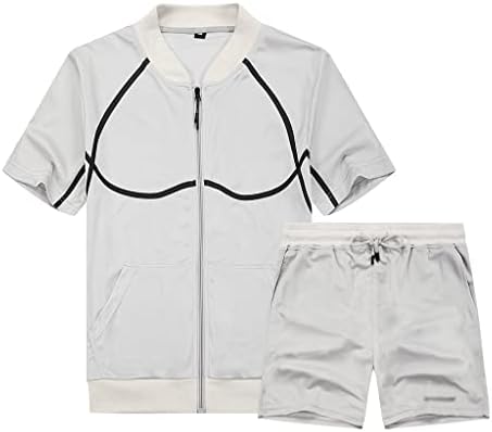 N/A Sportswear Men's Suit летен обичен тенок спортот за спортски костуми за шорцеви од две парчиња костум