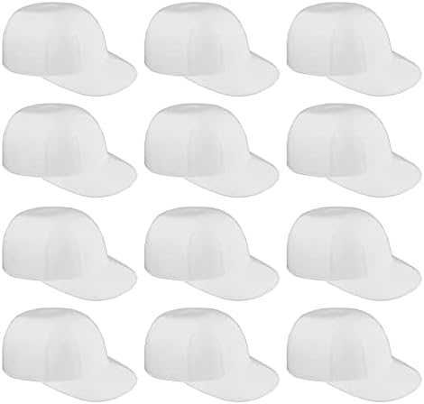 Lot45 мини бејзбол шлем за сладолед за сладолед - 12 парчиња бели бели бејзбол закуски мини десерт чаши за забава и игри
