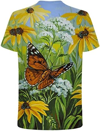 Симпатични кошули за жени женски обични печатени маички летни кратки ракави лабава маица врв