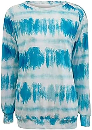 Илиоге Мода 2021 Блузи За Жени, Ретро Графичко Печатење Вратот На Екипажот Дуксер Со Долги Ракави Плус Големина Лабав Фитинг Пуловер