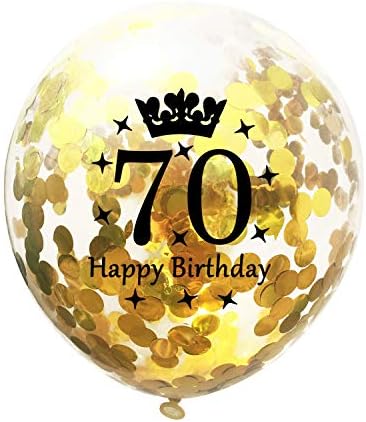 70 Ти Роденден Балони Златни И Црни Украси За Забави Латекс Конфети Балон За Жени Мажи 70 Годишна Годишнина Декорација Забава Материјали