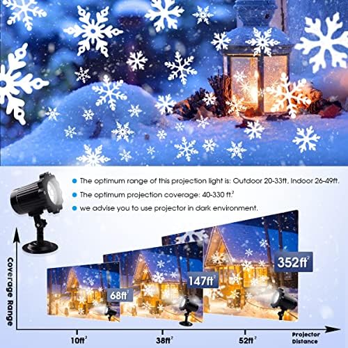 Божиќни светла на проекторот за снегулка, Supchon снежни врнежи предводени од проекторот светла на отворено водоотпорни светла за