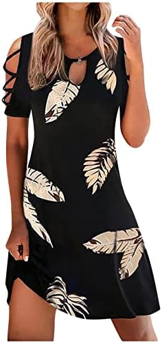 Фустан со кошула за женски летен празничен празник обичен миди фустан моден ладен рамо шупливо кратки ракави фустан за пулвер