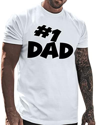 Спортски кошули за мажи летен ракав Т блуза кошула вратот врвови татко обична тркалезна кошула Краток машки ден