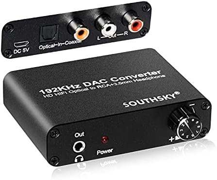 САУТСКИ 5.1 CH Dac Конвертор Аудио Декодер Дигитален Оптички Коаксијален Toslink ДО RCA 3.5 mm Приклучок Поддршка Dolby AC-3 DTS