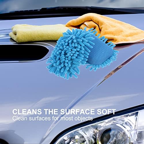 Microfiber Microfiber Sponge Cuar Culing Goo Blue Car Wash Chenille Microfiber миење сунѓер автомобил чистење сунѓери табла табла