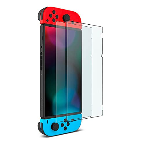 ZusLab компатибилен со заштитник на екранот Nintendo Switch 2021, калено стакло со висока дефиниција на допир на екранот на допир 【2-пакет】