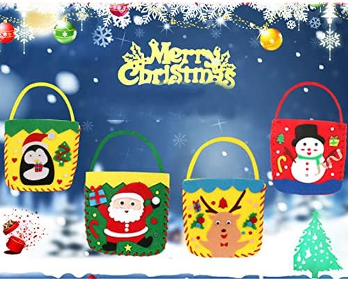 Божиќни Самостојни Торбички Со Рачки Торба Мултифункционални Божиќни Чанти За Подароци Завиткување Шопинг Материјали За Забави Организатор На