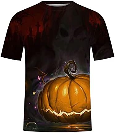 Спортски костум за машка маица и шорцеви Ноќта на вештерките 2 парчиња поставени смешни 3Д печати кошула со кратки панталони за кратки