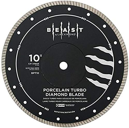 Leactmond Beast Pro Hard Porcelain Turbo Saw Blade - 5 Алатка за сечење на тврда плочки со тесен слот Turbo Rim & 7/8 - 20mm