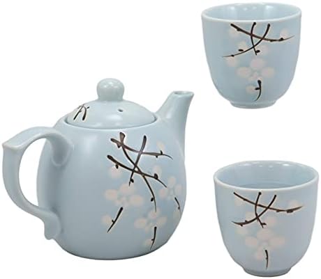 Подарок Еброс Јапонски сакура пастелно небо сина цреша цвета дизајн порцелан 20oz чај сак и 2 чаши сервис сет дома декор азиски живеалишта декоративни