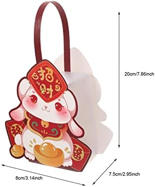 Нолитој 10 парчиња Кинеска Новогодишна Кутија За Бонбони Кутија Со Рачка Цртан Филм Зајаче Гуди Контејнери За Забава На Пролетниот