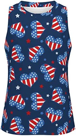 4 -ти јули кошули за жени патриотски резервоар врвови без ракави независни елек гроздобер графички маички тренингот трендовски блузи