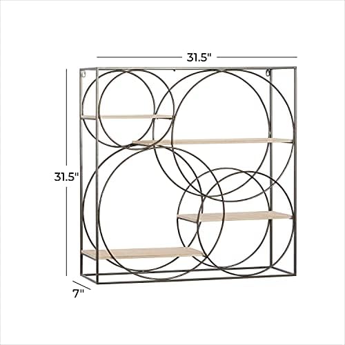 Деко 79 Метална геометриска wallидна полица, 32 x 7 x 32 , сива