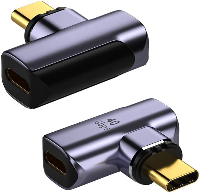 Moundsly USB C магнетски адаптер и USB C конектор, Поддржете го Thunderbolt 4, USB4.0, PD 100W Брзо полнење компатибилен со MacBook