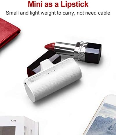 IWalk Mini Portable Charger за iPhone со вграден кабел, 3350mAh компатибилен со iPhone 11 Pro/XS/XS Max/XR/X/8/7/6/Plus AirPods