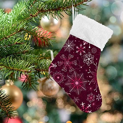 Алаза Божиќни чорапи Божиќни виолетови снегулки Класични персонализирани мали декорации за порибување за семејни сезонски празници