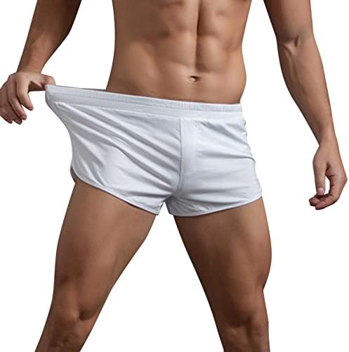 Долна облека мажи летни цврсти бои памучни панталони еластичен бенд лабава брза сув случајни спортови мажи брифинзи со големина