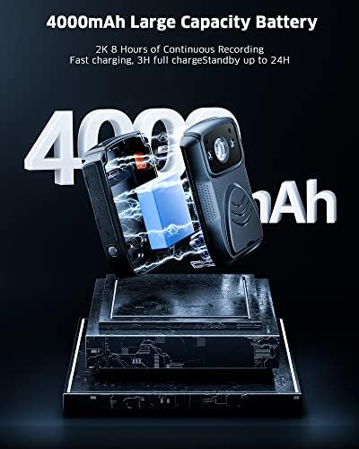 4K 40MP BOD-Y камера, 128G SD картичка полиција BOD-Y камера со GPS 3200 * 1800P водоотпорни камери BOD-Y со аудио и видео снимање