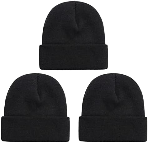 NPQQUAN 3 пакувања Унисекс Beanie капи за мажи жени зимски плетени гравчиња