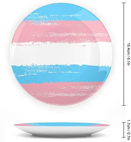 Трансродова знаме коска Кина Декоративна чинија тркалезни керамички плочи занает со приказ за домашна канцеларија wallидна вечера